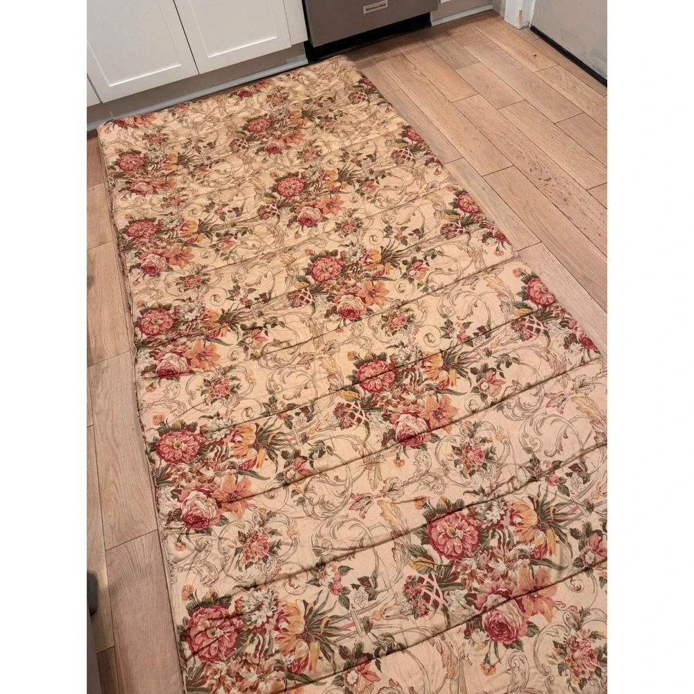 Ralph Lauren Floral Chintz Comforter King Beige Red Gold Scroll Traditional Luxe